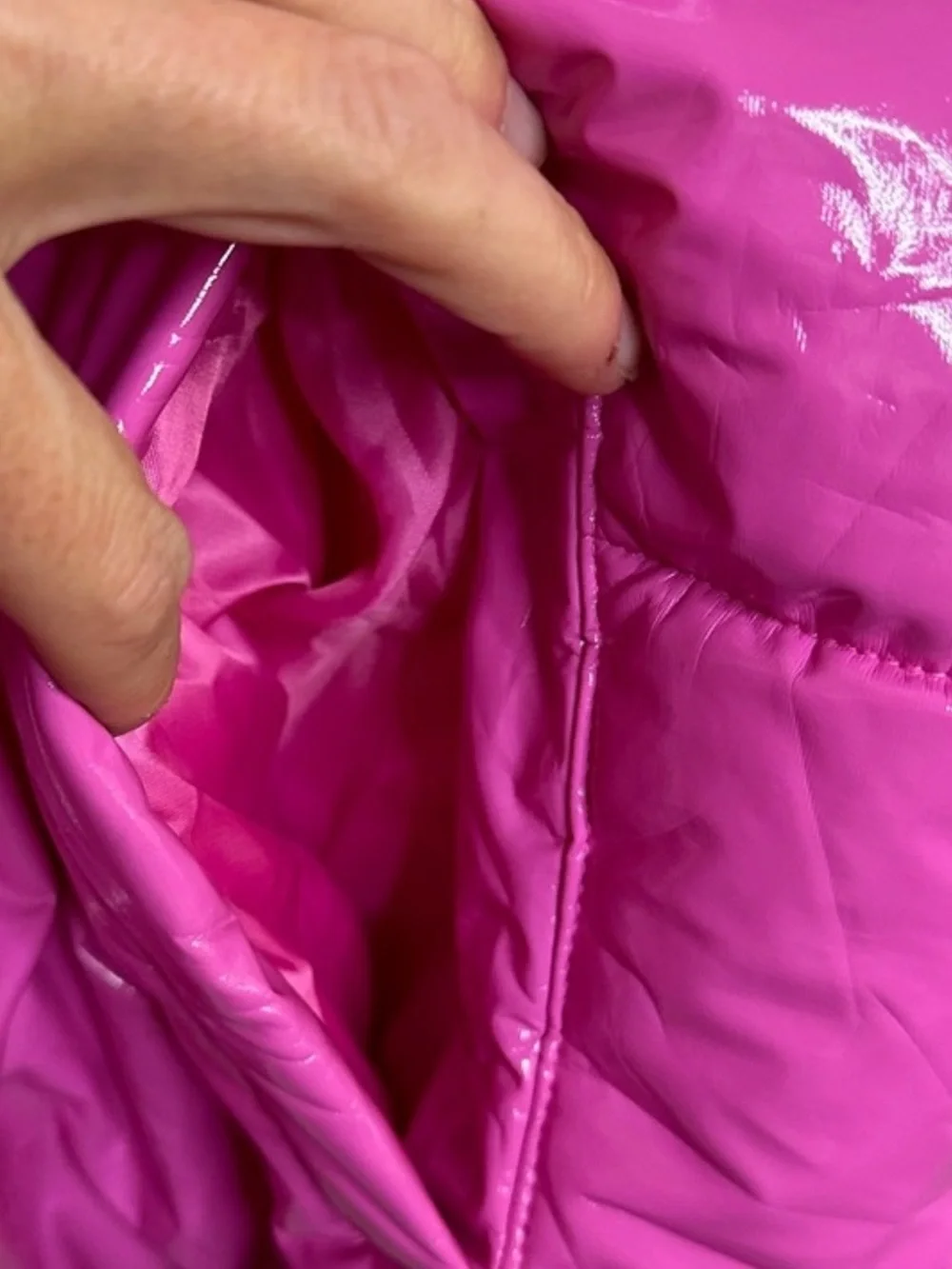 Women’s XL Barbiecore Shiny Fuchsia Puffer Jacket